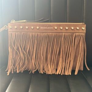 Michael Kors Billy XL Zip Clutch -Fringe & Studs-